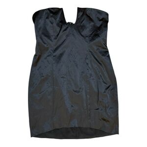 Strapless Satin Little Black Dress